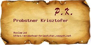 Probstner Krisztofer névjegykártya